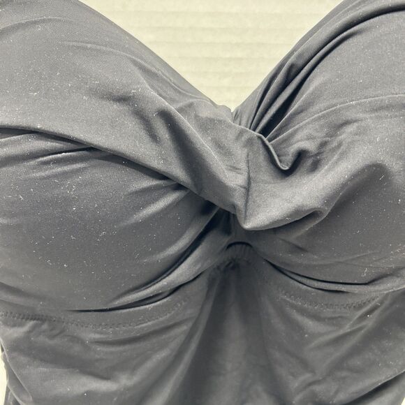 LEILANI One Piece Black Swimsuit Padded Underwire Ruched Sz 12 New w/ Tags - Picture 2 of 5